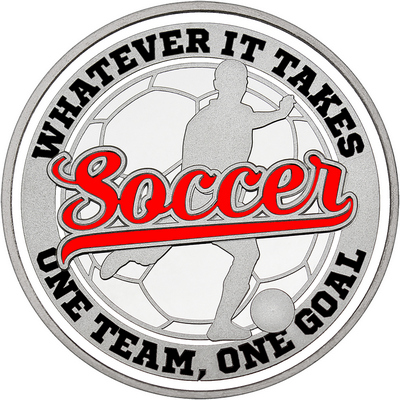 Red "Soccer" with White Outer Circular Borders